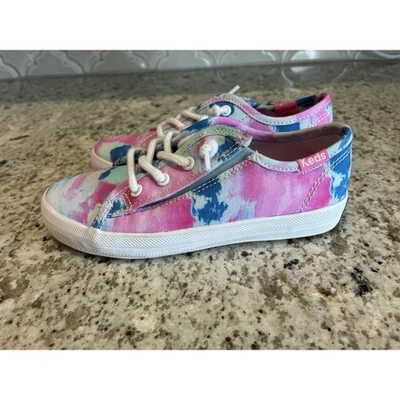 Zapatilla deportiva Keds Kickstart rosa y azul tie dye para niñas pequeñas 10,5 Foto 1 de 4
