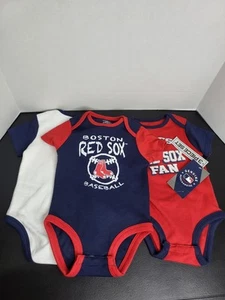 Boston Red Sox bodysuit 3 Piece Size 6/9M - Picture 1 of 5