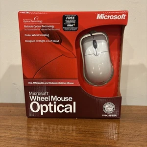 VTG 2002 Microsoft Wheel Mouse Optical 1.1 Win32 PC/Mac WO 115971 PS2 USB SEALED - Picture 1 of 14