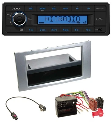 VDO AUX 1DIN MP3 USB Autoradio für Ford Galaxy Focus C-Max S-Max 03-07 silber - Bild 1 von 4