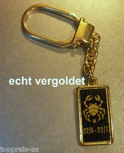 EDLER SCHLÜSSELANHÄNGER STERNZEICHEN KREBS CANCER VERGOLDET KEYCHAIN STAR SIGN - Bild 1 von 1
