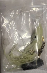 40 Inch Leader With 3 Way Swivel Snap 1 Oz.  Sinker 5/0 Hook White Octopus Skirt - Picture 1 of 2