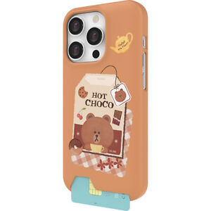 Line Friends Happy Tea Time Slim Card Case for iPhone 13 12 11 Pro Pro Max mini