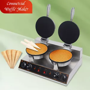 Commercial Ice Cream Cone Egg Roll Waffle Baker Electric Waffle Maker Machine US - Picture 1 of 23
