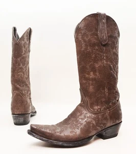 Old Gringo Nadia Laser Etched Floral Pattern Handmade Leather Western Boots - 8 - Picture 1 of 11