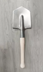 100% Titanium Lightweight Large Shovel Durable Sharp Edges Solid Wood 10" Handle - Picture 1 of 8