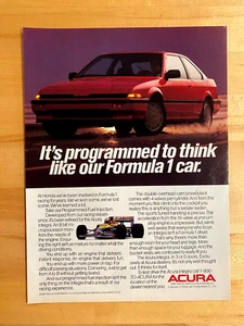 1987 Vintage Print Ad Acura Integra Formula 1 - Picture 1 of 1