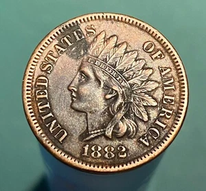 XF+ - USA - 1882 - P - 1 Cent Penny - Attractive Copper Coin! - Picture 1 of 2