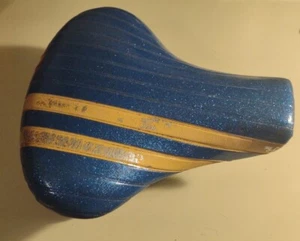 Vintage Original 1970s Persons Blue & White Glitter Sparkle Saddle Bicycle Seat - Picture 1 of 9