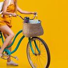 Bike Basket with Coffee Cup Holder Durable Bicycle Basket for Picnic Cycling