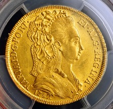 1792, Portugal, Maria I. Rare Gold 4 Escudos (Peca) Coin. (14.28gm!) PCGS MS-63!