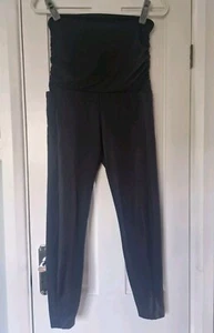 Maternity Leggings Size MEDIUM Black Over Bump Ankle Length Comfort Thick New - Picture 1 of 8