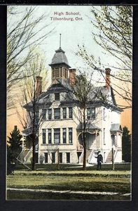 High School Ansichtskarte Tillsonburg Ontario - Oxford County - Bild 1 von 2