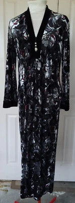 BATA MUJER DIAMOND TEA CREMALLERA FRONTAL TERCIOPELO BURN-OUT PLATA NEGRO FLORAL TALLA S Foto 1 de 4