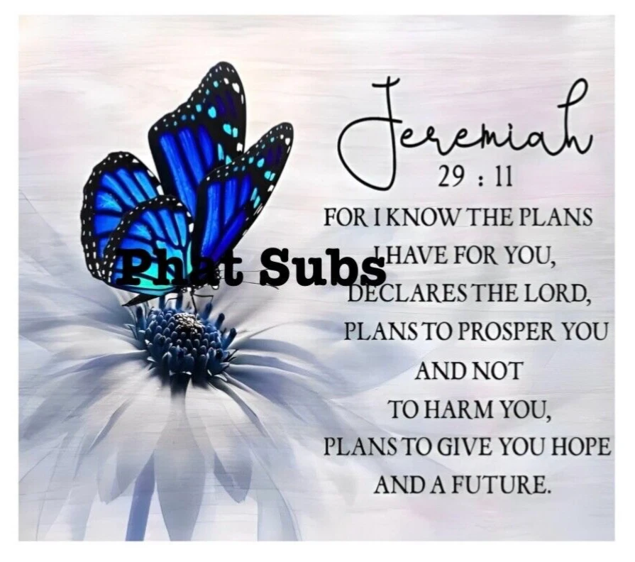 Vaso de sublimación 20 oz Jeremiah 29:11 listo para presionar transferencia de calor Foto 1 de 1