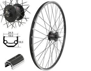Vorderrad MTB 27,5 Zoll Shimano Nabendynamo V-Brake Hohlkammerfelge 650B schwarz - Bild 1 von 1