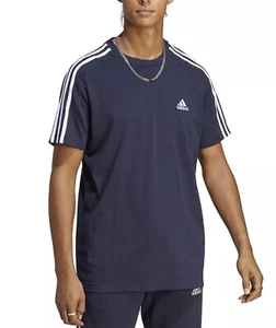 Adidas Men's Essentials 3-Stripes Logo Graphic T-Shirt Legend Ink/White Size 2XL - Picture 1 of 5