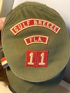 Vintage BOY SCOUTS OF AMERICA BSA Logo Cap Hat PATCHES Gulf Breeze FL - Picture 1 of 9