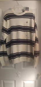 Chaps klassischer Pullover Rundhals elfenbein/marine Größe XL/TG neu mit Etikett - Bild 1 von 3