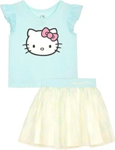 Hello Kitty Girls 2-Piece T-Shirt and Skirt Set - Blue - Picture 1 of 3
