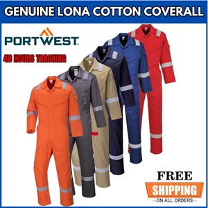 PORTWEST Lona Cotton Coverall Overall Lightweight Workwear Boiler Suit - C814 UK - Picture 1 of 7