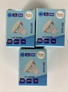 3-Pack Simba Lighting Eco LED MR11 3W 20W 12V Halogen Replacement GU4 Bi-Pin - Picture 1 of 4