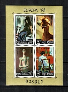 ROMANIA Scott's 3828 ( S/S ) Europa, Paintings and Sculptures F/VF MNH ( 1993 ) - Picture 1 of 1