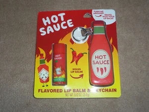 NEW, HOT SAUCE Lip Balm Holder Keychain Set New Sealed - Picture 1 of 2