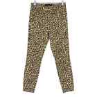 J Brand Women's Size 2 Golden Leopard Print Alana Cropped Skinny Jeans Brown