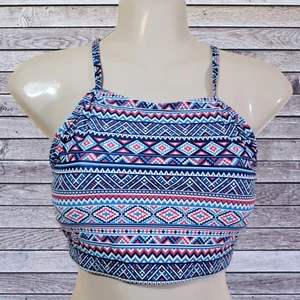 Mycharmo NWT Women's L Bikini Top Blue/Pink Adjustable Straps - Picture 1 of 4