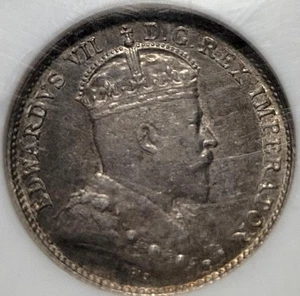 *1902 EDWARD VII, CANADA 5 CENT COIN, NGC AU 55 DETAILS #BB214 - Picture 1 of 4