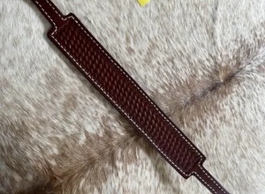 Basketweave Tooled Top Grain Leather Western Wither Strap For Breast Collar Tack - Picture 1 of 5