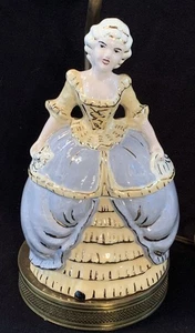 Vintage Powder Box Victorian Lady Antique Dresser Ceramic 7" Hazel Scott Pretty - Picture 1 of 11