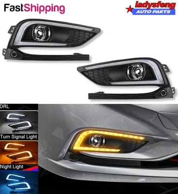 DRL Daytime Running Light for Chevrolet Cruze 2016 2017 2018 LED Fog Lamp Bezel - Image 1 of 4