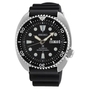 Nuevo reloj SRPE93 Seiko para hombre Prospex Turtle esfera negra silicona 45 mm - Imagen 1 de 3
