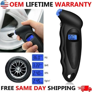 Digital Tire Air Pressure Gauge Meter Tester Bike Car Truck LCD Display Jqkiiabb - Picture 1 of 12