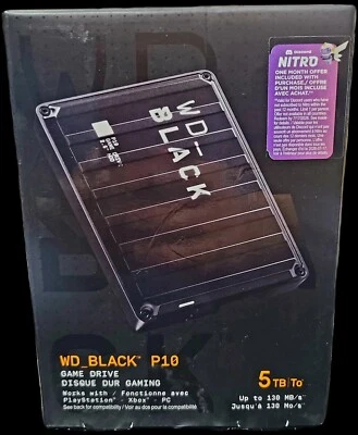 WD - BLACK P10 5TB, Compatible with Playstation, Xbox, PC, & Mac - Image 1 of 4