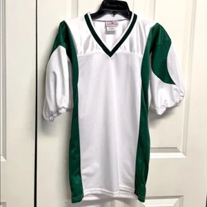 Teamarbeit sportlich grün weiß gestreiftes Fußballtrikot Junge Teenager Größe S neu ohne Etikett - Bild 1 von 5