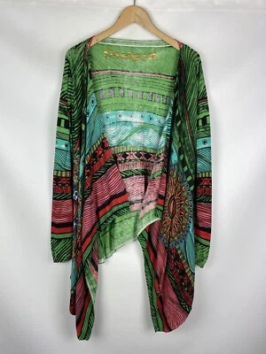 Desigual Damas Frente Abierto Sobreimpreso Cárdigan Suéter Talla M Estilo 46J2118 Foto 1 de 4