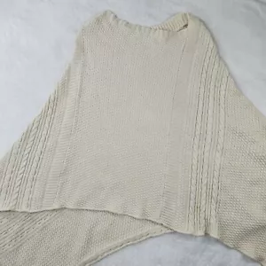 GREEN 3 Women Crochet Knit Kimono Sweater Cream White Pullover Cover Up Cozy USA - Picture 1 of 12