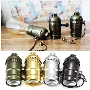 + PORTALAMPADA E27 VINTAGE EDISON CON INTERRUTTORE RETRO LAMP HOLDER WITH SWITCH - Foto 1 di 9