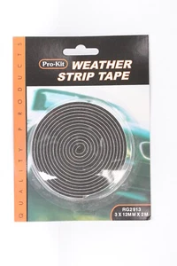 WEATHERSTRIP FOAM TAPE BLACK 12mm WIDE 3mm THICK x2 METERS RG2913 - Picture 1 of 4