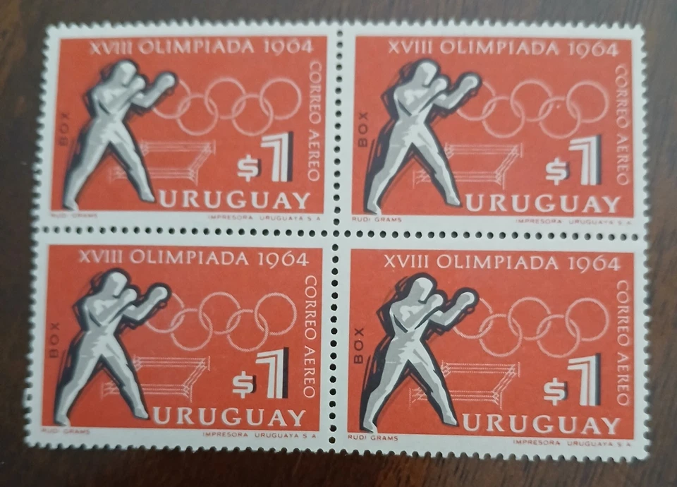 URUGUAY XVIII OLIMPIADA 1964 - $1 - B OF 4 - MNH - Image 1 of 1