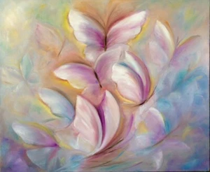 colorful pink butterfly oil painting wall art decor wall painting gift sister - Picture 1 of 6