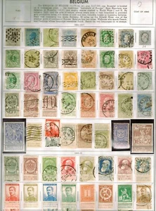 OLD VINTAGE Belgium about 700 classic stamps collection on ancient pages B.O.B. - Picture 1 of 24