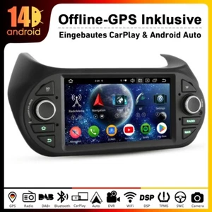 7"Android 14 Autoradio Carplay DAB Fiat Fiorino Qubo Citroen Nemo Peugeot Bipper - Bild 1 von 17