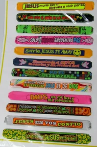 Pulsera de tela colorida con mensajes cristianos (envía 1, elígela) - Imagen 1 de 7