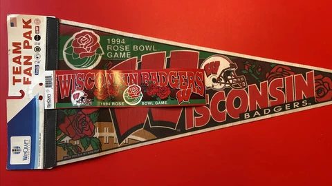 WISCONSIN BADGERS 1994 ROSE BOWL Football Pennant NCAA WinCraft Full Size 30” Cover