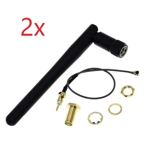 2 Stück Antenne Luft RP-SMA 2,4 GHz 3dBi WiFi  router ESP32 + 17cm PCI U.FL IPX - Bild 1 von 7