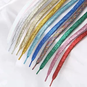 Glitter Laces Sparkly Metallic Coloured Flat Shoe laces 120cm Trainers Shoes UK - Picture 1 of 26